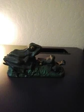 Vintage Style Cast Iron Frog Mechanical Coin Bank