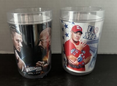 New WWE John Cena & Wrestlemania 28 2012 ThermoServ Cups RARE Sealed In Plastic