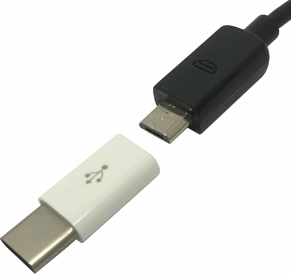 Adaptateur Convertisseur Micro USB Vers USB Type C Chargeur Blanc Huawei P30 - Photo 2/4