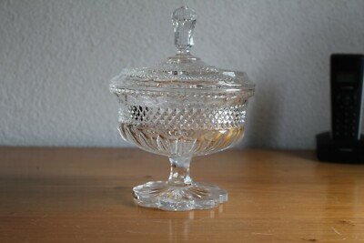 Alte Kristall Box Deckel Dose Eisbox Bar Crystal 70er Jahre Zucker Bonbons