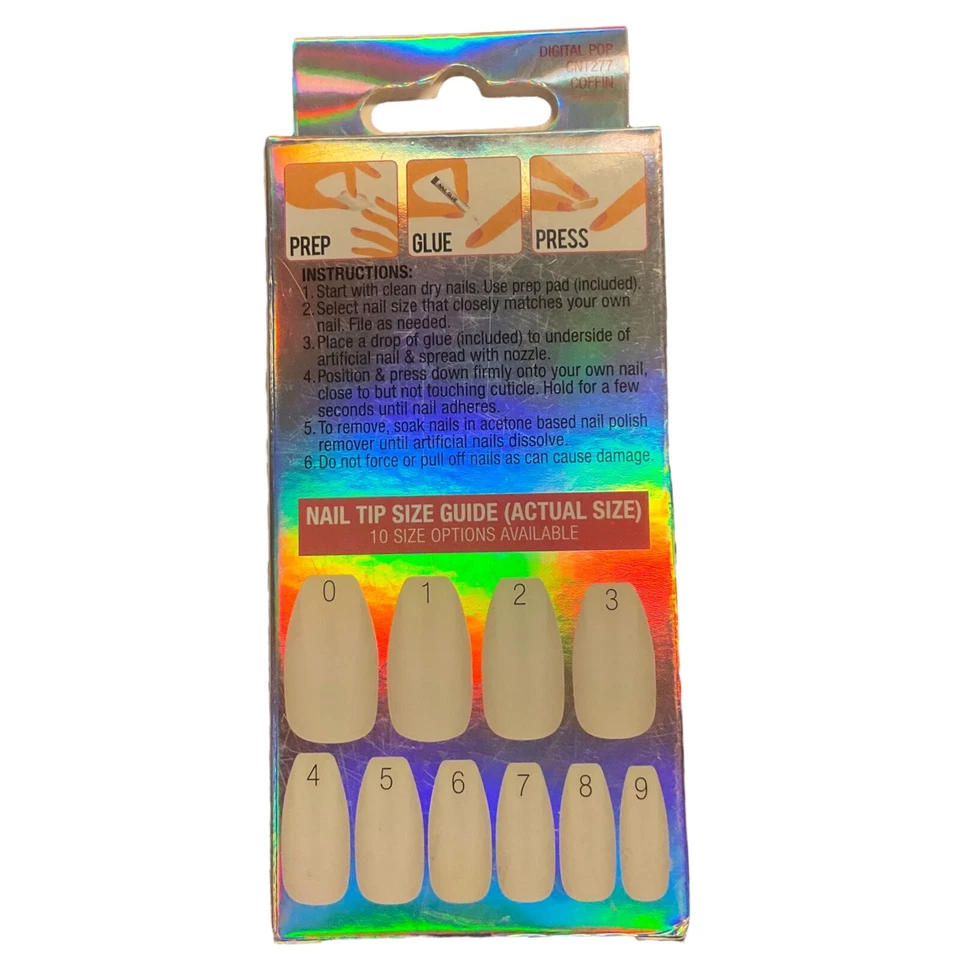 LA Colors PIXIE Glimmery Artificial Nail Tips Kit with Glue New - Image 3 of 4
