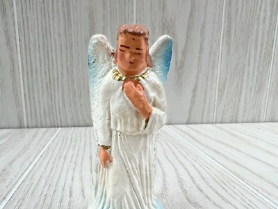Vintage Angel Nativity Figurine Miller Studios USA Chalkware Christmas