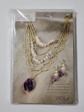 ANNIE'S Simply Beads Necklace Earrings Kit VIOLA Amethyst Quartz BD116 NEW