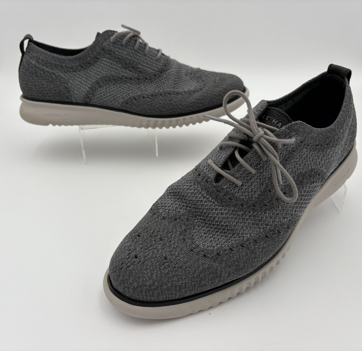 SAOLA Oxford Cole Haan 2.ZeroGrand Stitchlite Uomo 11 5 M Grigio Maglia Punta alare C27565