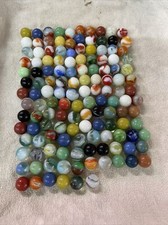 Lot of 135 Vintage Marbles Corkscrew Akro Agate Christensen Peltier Tri Color