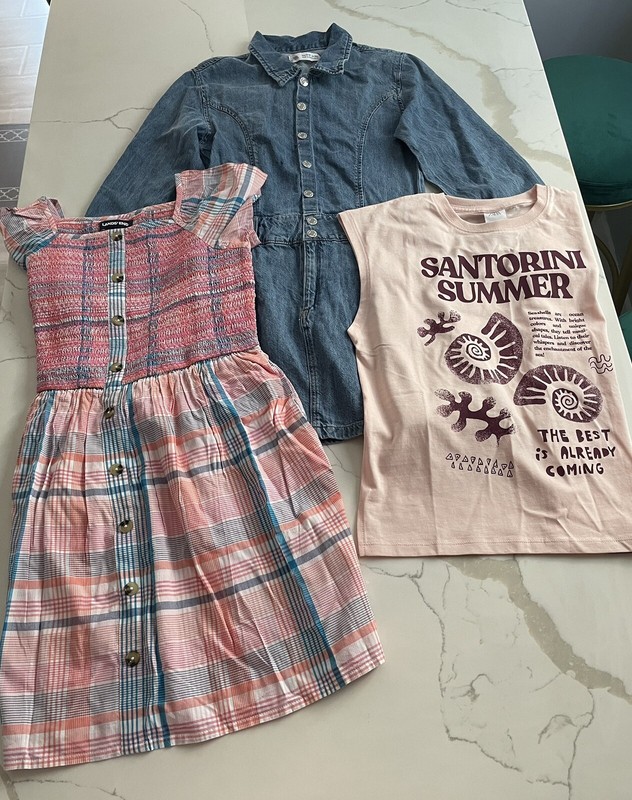 Zara And Lands End Kids Lot Of Three Dresses And Top Various Sizes