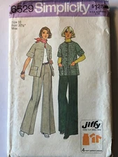 New Uncut Size 10 Misses Jiffy Unlined Jacket & Pants Pattern, Simplicity 6529