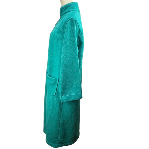 L.L. Bean Long Fleece Robe Women’s L Petite 2-Way Long Zipper 2 Front Pockets - Picture 5 of 10