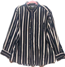 Trader Bay Shirt Micro-Corduroy 3XL Button-Down blue cream stripes Long Sleeve