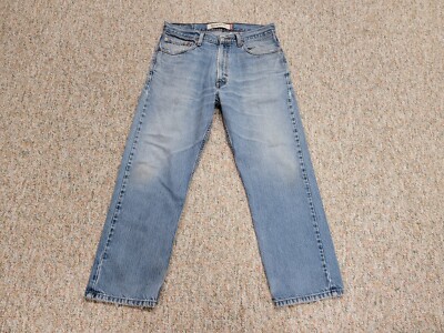 Levis 505 Jeans Mens 34x29 Blue Denim Straight Leg Workwear Outdoors Fits 32x29