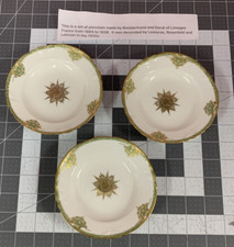 3 BOISBERTRAND AND DORAT OF LIMOGES FRANCE BERRY/FRUIT BOWLS