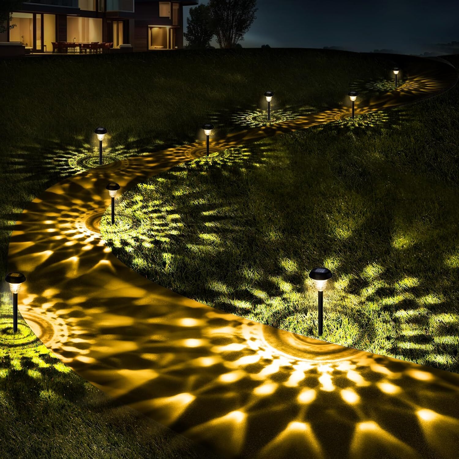 ornesign Ultra Bright Solar Lights Наружные водонепроницаемые 8 упаковок, теплый бело - черный