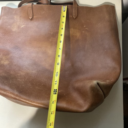 Madewell The Transport Tote 53228 English Saddle Brown Bag Leather Big Large - Picture 10 of 11