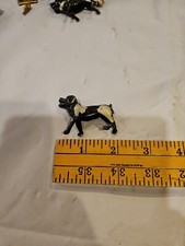 Vintage 2" cast  painted metal Dog figurine