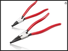 LEONTOOL 2 PCS Heavy Duty Lock Ring Pliers Set Flat Snap Ring Pliers Special for