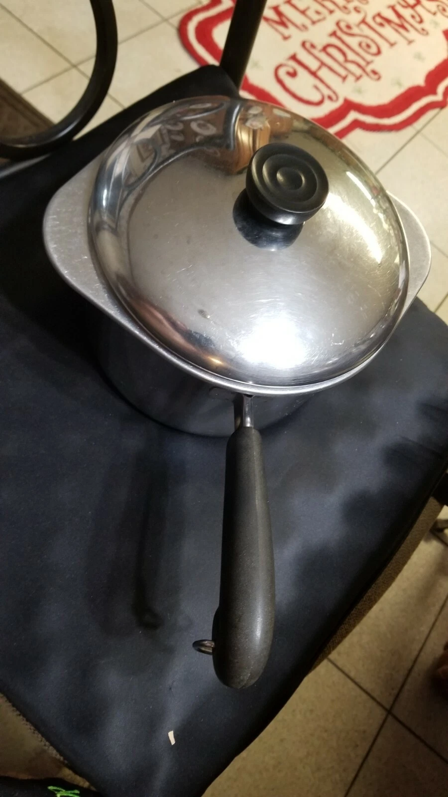 Revere Ware 1997 Clinton IL 2 Qt Pot insert, lid 3 pc Stainless Steel & Copper