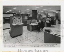 1963 Press Photo Computer Room, Associated Press, Rockefeller Center in New York