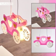 Kinder Mädchen Zimmer Pendel Leuchte Decken Hänge Lampe Prinzessin Kutsche Pink
