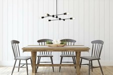 Chandelier 6 Light Fixture Black Foyer Dining Living Room or Kitchen Island 35"