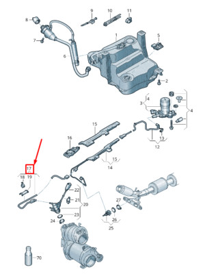 VW ARTEON 3H7 Reducing Agent Injector Dosing Line 3Q0131984AF NEW Original