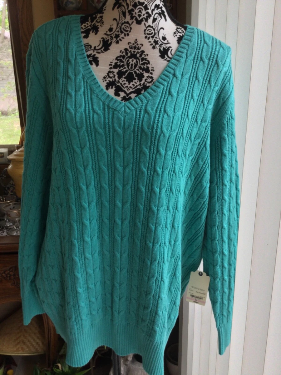St John s Bay Women s Sweater Color Light Green Size 3X Long