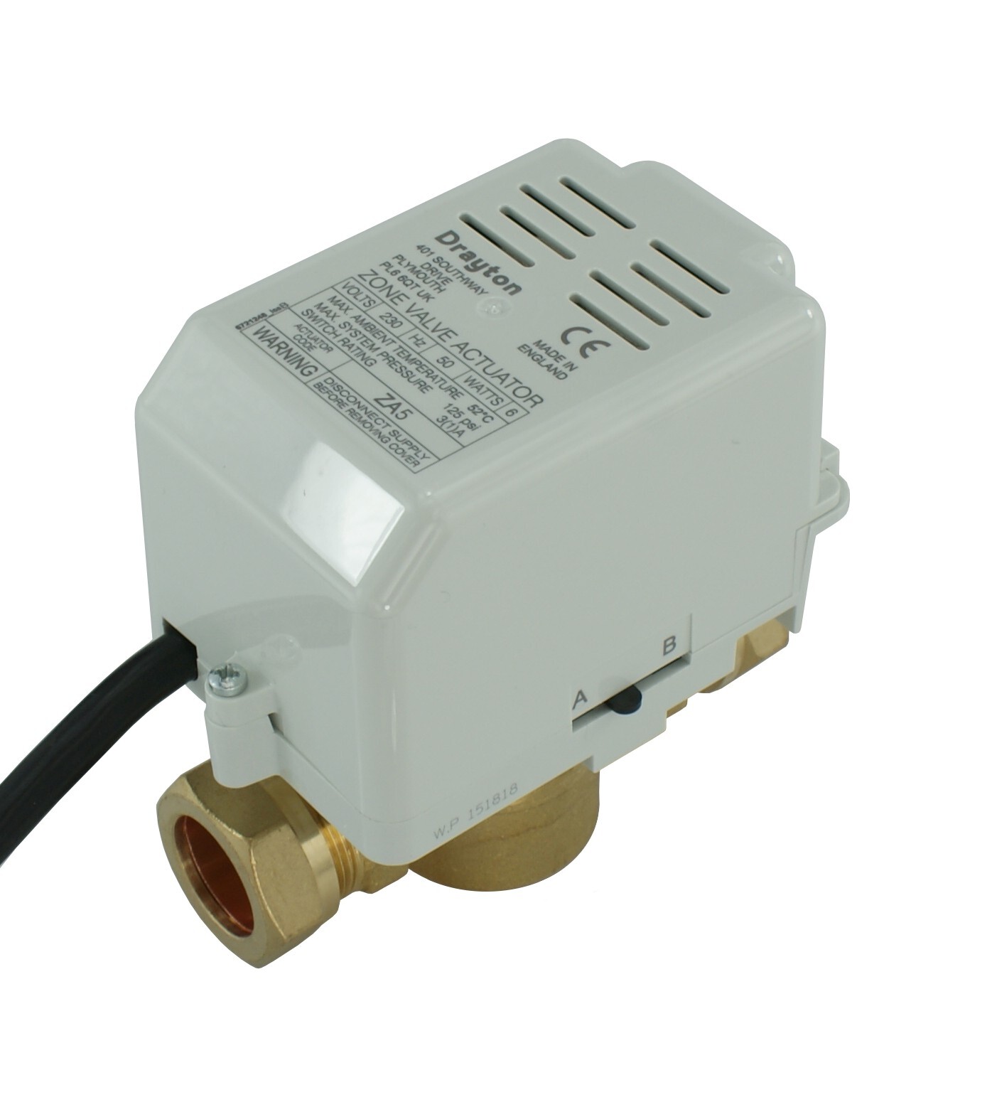 Drayton ACL22MV 22mm 2-Port Diverter Motorised Valve 27100 ZA5/679-2 Head + Shoe