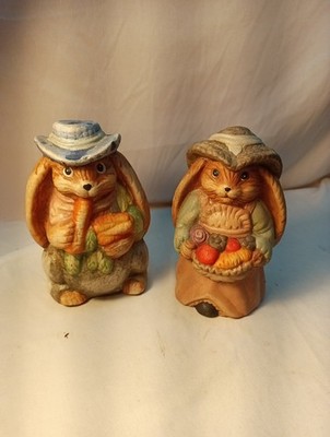 Vintage Ma And Pa Floppy Ears Ceramic Bunny Rabbits 6 Inchs Tall