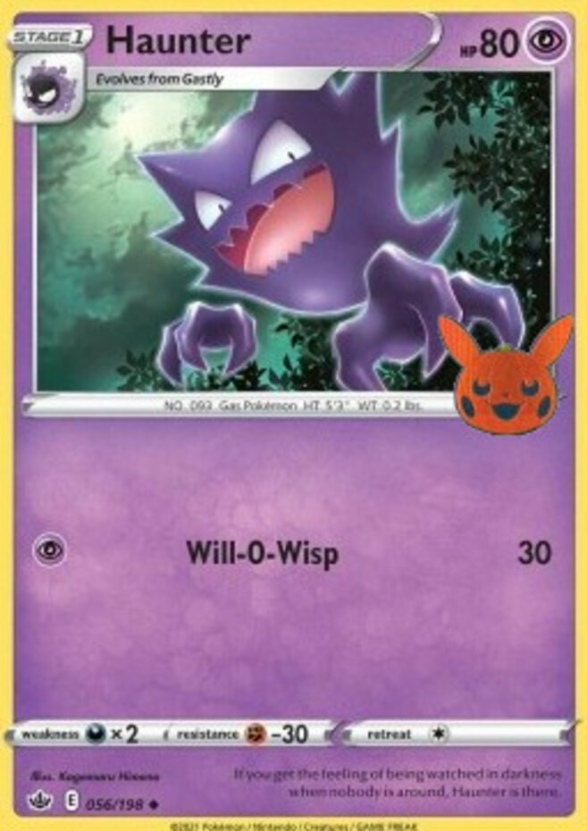 Haunter - 056/198 - Promo (Near Mint) Trick or Trade Halloween Promo -  Pokémon