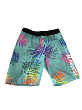 Hurley Boys Multicolor Neon Striped Drawstring Swim Trunks Size 7/8