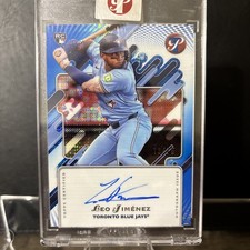 2025 Topps Pristine Leo Jimenez Blue Pristine Rookie Encased Auto 13/75