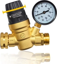 Water pressure regulator valve with adjustable knob, no tools required