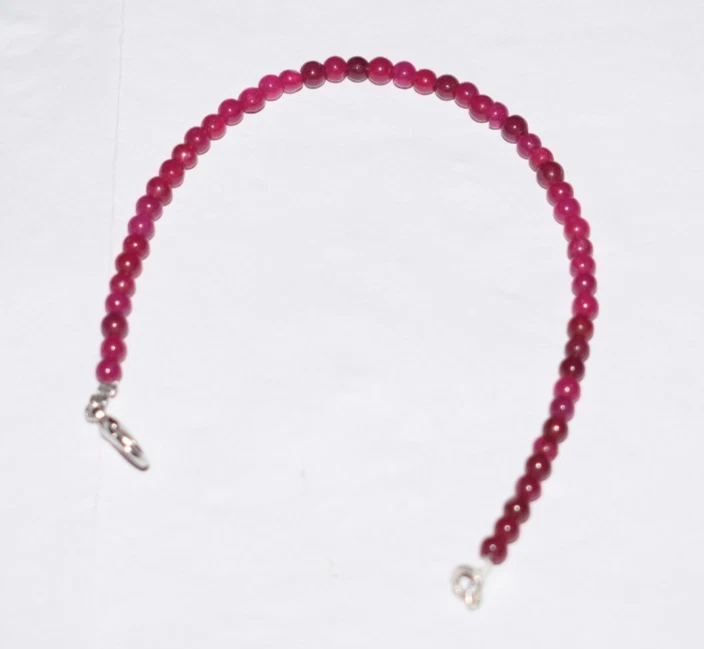 925 Sterling Silver Bracelet Natural Red Ruby Dyed Gemstone Handmade Necklace - Image 4 of 4