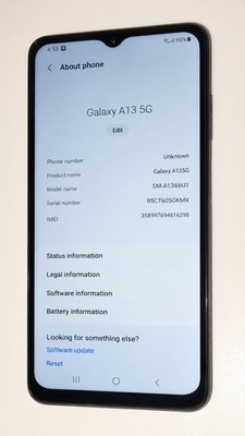 Samsung Galaxy A13 5G SM-A136U GSM Unlocked 64GB Black Excellent Condition