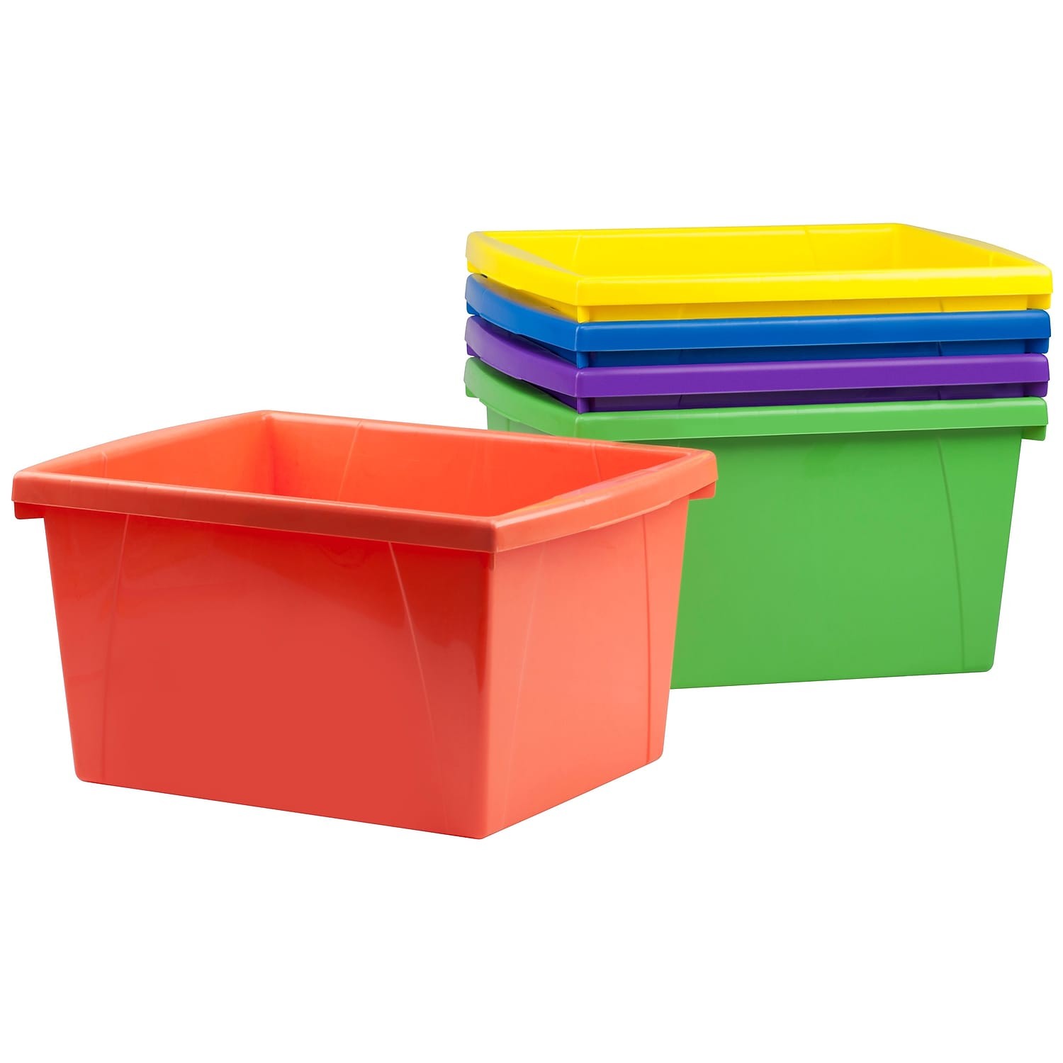 Storex 4-Gallon Storage Bins 10 x 12.625 x 7.75 Inches STX61514S06C-image