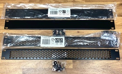 2x Kauden 1HE Metall Lochrohling + 2x 1HE Vollmetallrohling für 19'' Rackhalterungen