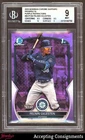 2023 Bowman Chrome Sapphire Purple Refractor Felnin Celesten 1st 14/25 BGS 9