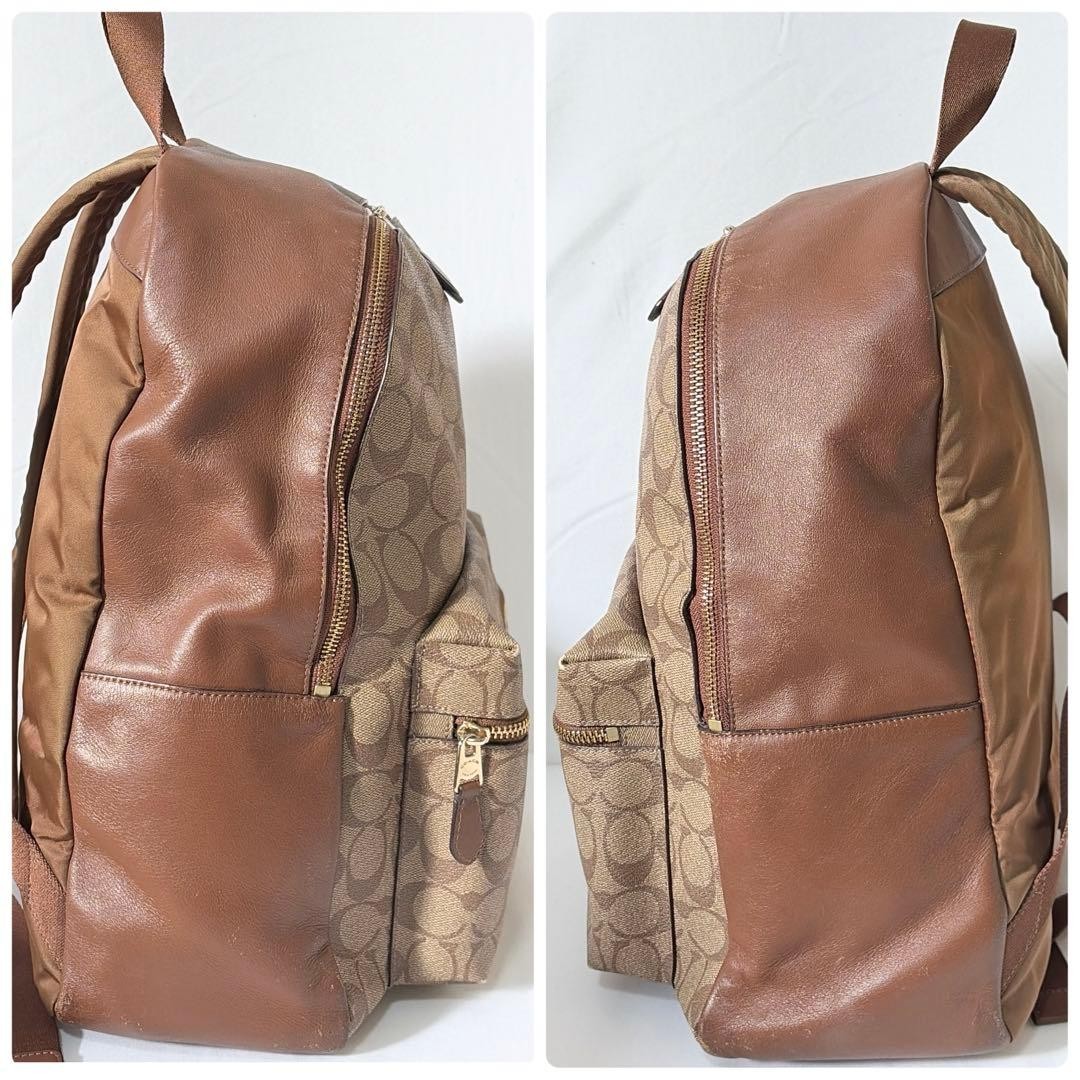 Coach Coach Logo Pattern Backpack Beige Brown 1a - image 5
