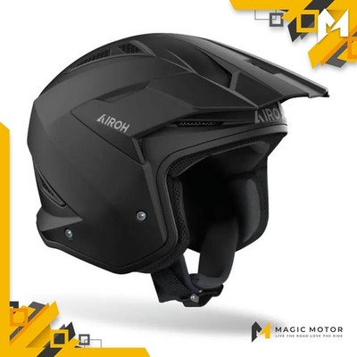Airoh Motorradhelm Jethelm TRR II M SOLIDE Schwarz