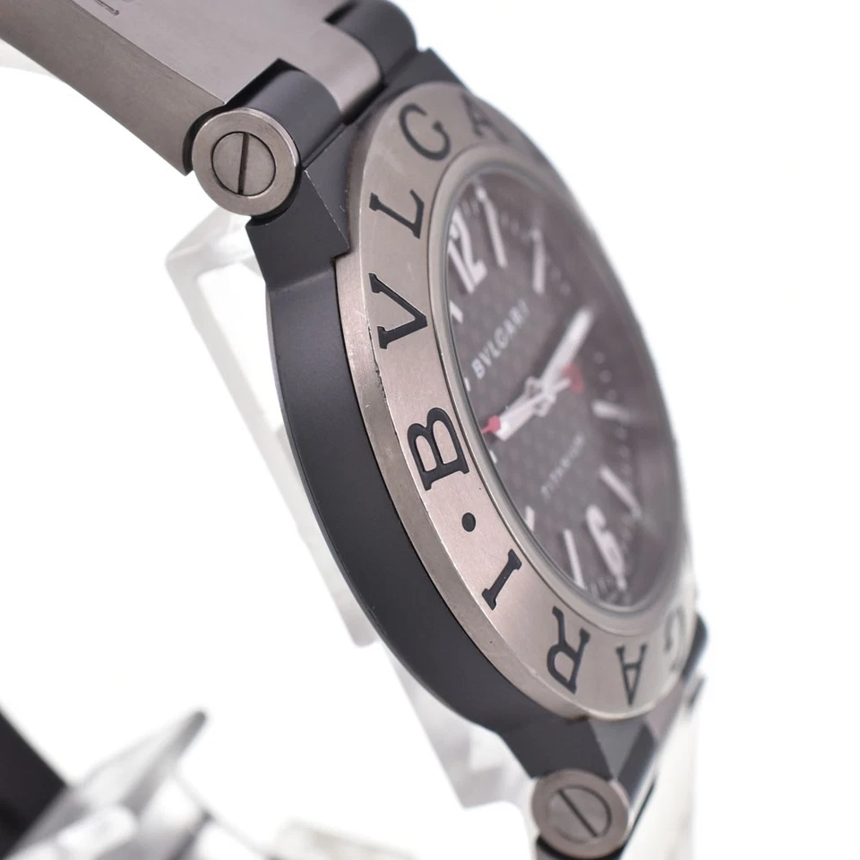 Reloj automático para hombre BVLGARI Diagono TI38TA fecha titanio/caucho A#144052 Foto 4 de 4