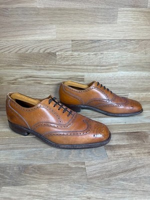 Vintage Super Regent Herren Brogue Oxford Schuhe hellbraun Leder hergestellt England UK 8,5