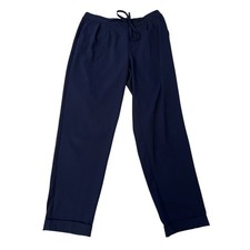 A New Day Navy Blue Drawstring Elastic Waist Cuffed Trousers Pants Small