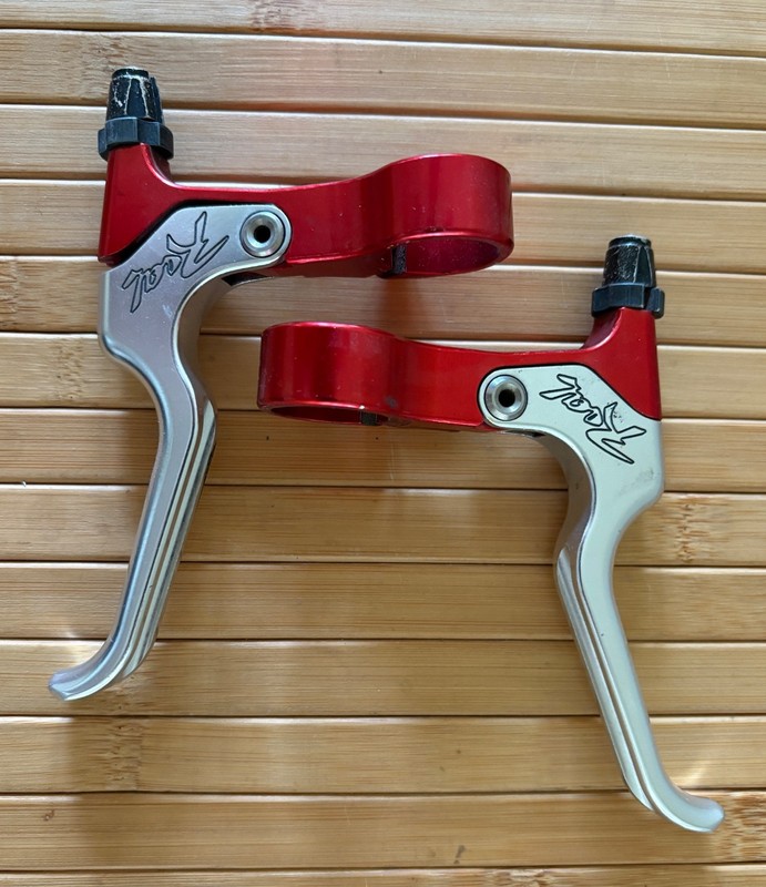 Real Design Cantilever Mountain Bike Brake Levers CNC Red Anodized Vintage