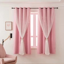 Girls Curtains For Living Room Bedroom Curtains Double Layer Blackout Curtains 6
