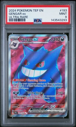 2024 POKEMON TEF EN-TEMPORAL FORCES ULTRA RARE #193 GENGAR EX PSA 9