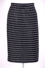 ST.JOHN Women's Knit Black Silver Sequins Throughout Shimmer Skirt Sz 6