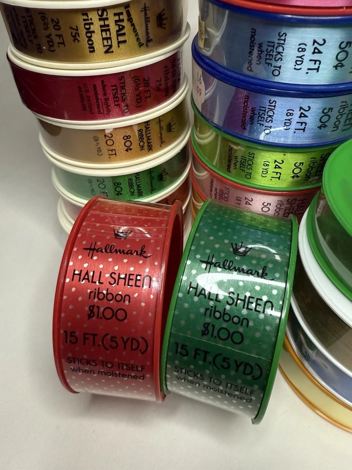 De Colección Hallmark Hall Brillo Cinta Regalo Navidad Autoadhesiva EE. UU. Nuevo Gran Lote 20 Foto 2 de 4