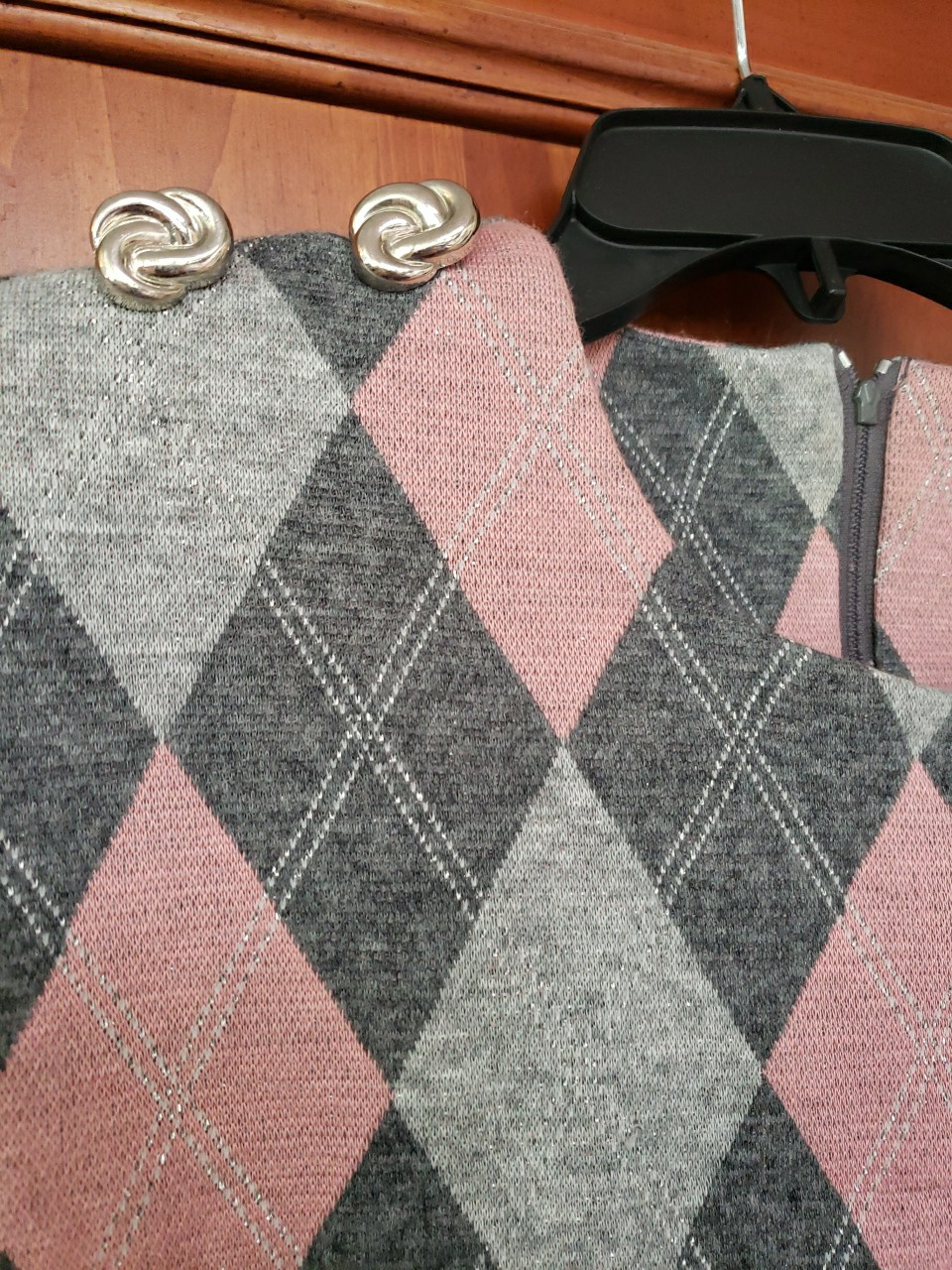 vintage argyle pattern Stuart Alan shift dress, s… - image 3