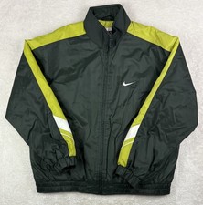 Vintage Nike Jacket Youth Large Green Insulated Full Zip 90s Swoosh Quilt Lined