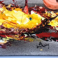 Original Acrylic painting Pallete Knife on canvas by Doug Belding "Chubby Chick"
