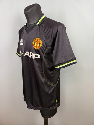 1998 マンチェスター・ユナイテッド サード ユニフォーム SHARP 黒 MANCHESTER UNITED 1998 1999 THIRD SHIRT SOCCER FOOTBALL JERSEY